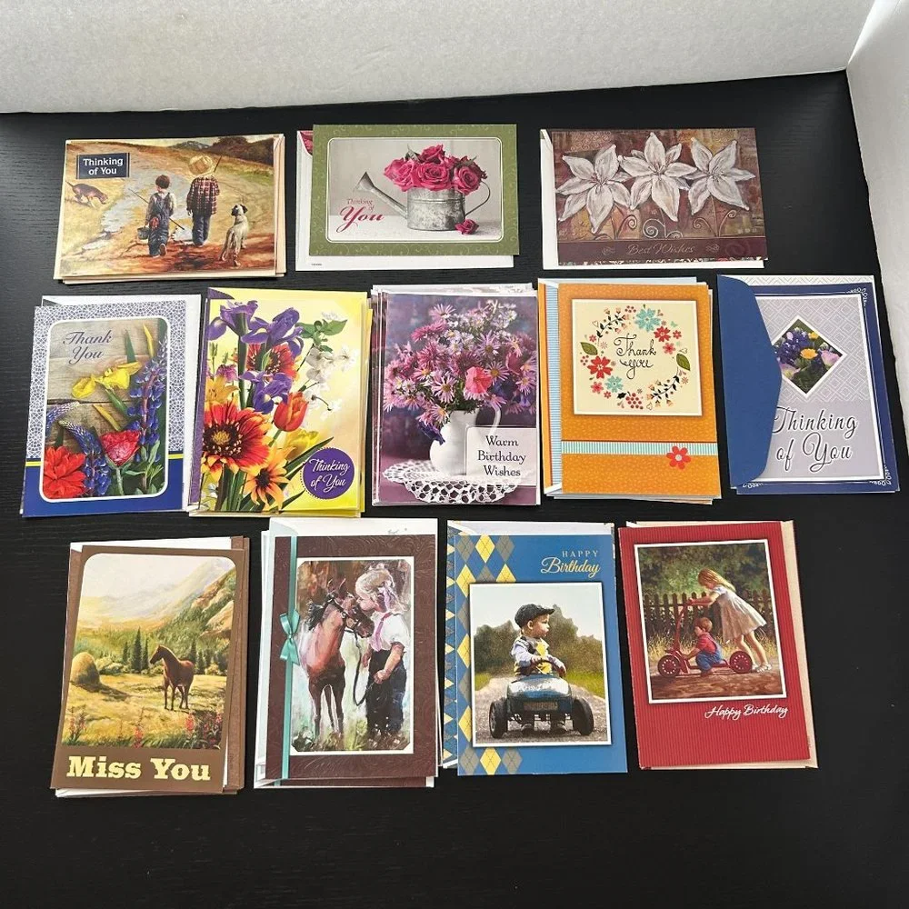 Mixed Lot of 31 Boys‎ Ranch Greeting Cards w/ Envelope Happy Birthday Miss You